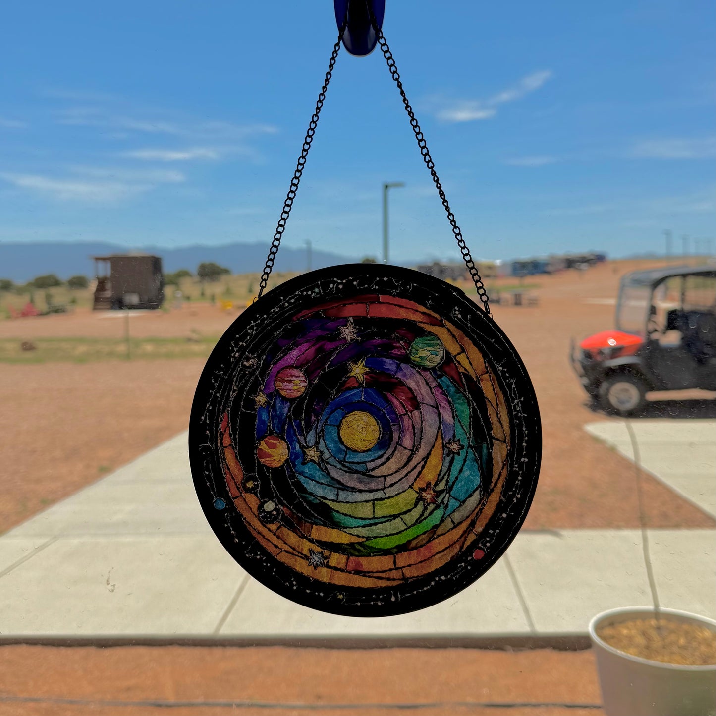 Astronomy Solar System Stained Glass Sun Catcher, 7.8in